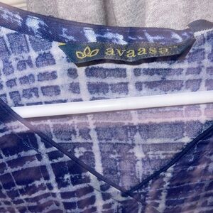 Avaasa Blue and White Patterned Top